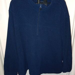 Blue Men's Quarter Zip Fleece Pullover